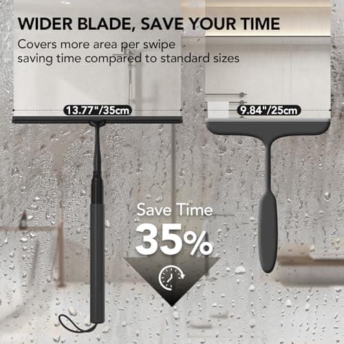 Shower Squeegee for Glass Doors, Telescopic Squeegee for Window Cleaning - Thumbnail 6