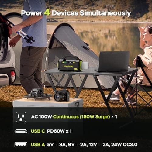 MARBERO Portable Power Station with AC Outlet 100W Solar Generator 88.8Wh - Thumbnail 2