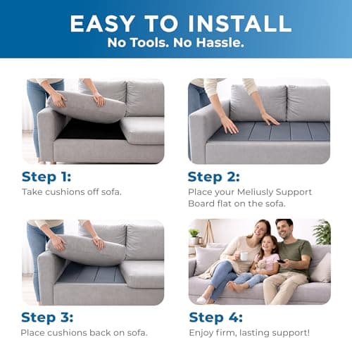 Meliusly Heavy Duty Couch Cushion Support for Sagging Cushions (24x72) Reinforced Wood Sofa Cushion Support Board for Sagging Seat, Deep Couch Supporter for Under The Cushions, Loveseat Saver - Thumbnail 6