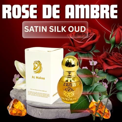 AL MAHAS Rose De Ambre (10 ML) Long Lasting Unisex 100% Pure Perfume Oil. Notes: Rose (Bulgarian and Turkish), oud (Agarwood), vanilla, and violet by ALMAHAS Perfumes - Thumbnail 4