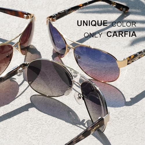 CARFIA Pilot Polarized Sunglasses for Men Women UV400 Vintage Retro Style Driving Sun glasses - Thumbnail 4