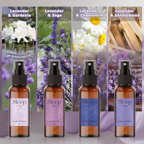 SCENTORINI Sleep Spray, 10.14 oz Calming Lavender Spray for Sleep, Lavender Essential Oil, 4 Pack Relaxing Aromatherapy Mist for Bedding Fabric, Room Spray Odor Deodorizer - Thumbnail 2