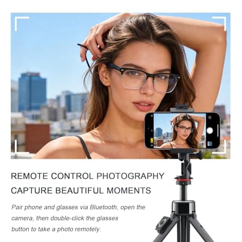 SZXWL Bluetooth Smart Glasses with Camera for Sports/Cycling/Running, Bone-Conduction Music Glasses, Intelligent Voice Navigation, Anti-Blue Light Glasses（Black - Thumbnail 4