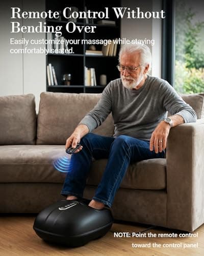 CuPiLo Foot Massager FSA Eligible HSA, Shiatsu Foot Massager for Plantar Fasciitis with Heat & Remote Control, 5 Compression Levels & Kneading Massage for Tired Feet, Seniors, Officer, Dad Gifts - Thumbnail 3
