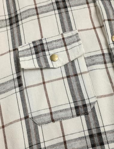 ZAFUL Men's Flannel Shirts Casual Plaid Button Down Shirt Jacket Long Sleeve Shacket with Pockets Black Buffalo Plaid XL - Thumbnail 4