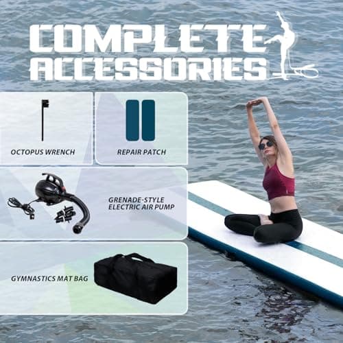 Tuxedo Sailor 11’ Inflatable Gymnastics Mat - Premium Heat Sealed Process,Tumbling Mat with Electric Pump, Repair Kit & Backpack - Multi-Scene exercise Mat Use for Gym, Yoga, Home, Outdoor - Thumbnail 5