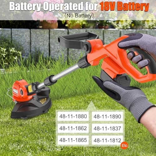 Cordless String Trimmer Compatible for Milwaukee 18V Battery,Garden Lawn Edger with 25cm Cutting Diameter,Electric String Trimmer,Weed Wacke,Weedeaters for Lawn Garden (NO Battery) - Thumbnail 3