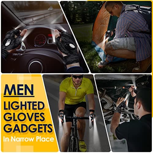 PARIGO LED Flashlight Gloves Gifts for Men, Lighted Gloves Fathers Day Dad Gifts for Him Birthday Gifts for Husband, Car Guy Unique Tool Cool Stuff Gadgets for Men Camping Accessories Fishing Gifts - Thumbnail 5
