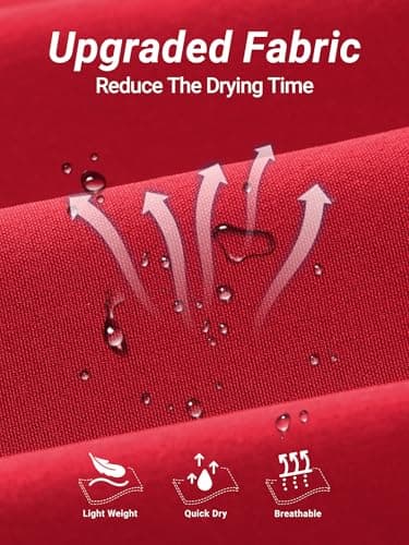 Arcweg Mens Swim Trunks Red with Compression Liner 2 in 1 Quick Dry Samill Swim Shorts Bathing Suits Beach Shorts wih Ziper Pockets - Thumbnail 6