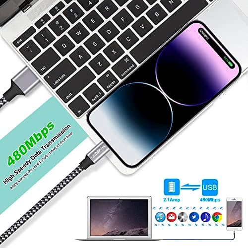 YUNSONG iPhone Charger [MFi Certified], 3Pack 6FT Nylon Braided Lightning Cable Fast Charging High Speed Data Sync USB Cord Compatible with iPhone 14 13 12 11 Pro Max XS XR X 8 7 6S 6 Plus SE - Thumbnail 6