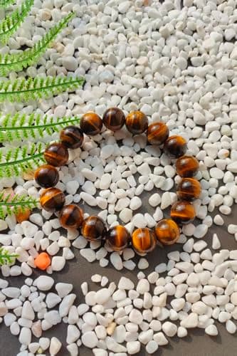 FUDIDU Gold Tiger's Eye Bracelet for Unisex | Approximately 7Inch Adjustable 3/8 Inch Bead Dainty Bracelets Stack | Friendship Gifts for Women & Men, Friendship Gifts for Her, Stackable Bracelet 10MM - Thumbnail 2