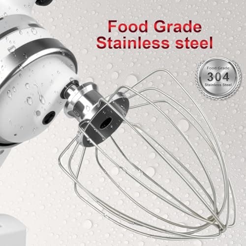 6-Wire Whip Attachment Fits KitchenAid Tilt-Head Stand Mixer Replace K45WW, Stainless Steel, Egg Heavy Cream Beater, Cakes Mayonnaise Whisk - Thumbnail 5