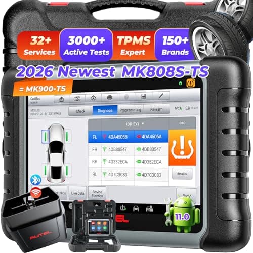 Autel MaxiCOM MK808S-TS OBD2 Scanner: 2026 Same TPMS Tool as MX808S-TS MP900-TS MS906 Pro w/ 3000+ Active Tests, 32 Service, TPMS Pr0gramming Relearn Retrofit, Full System, Up of MK900BT MK808BT Pro