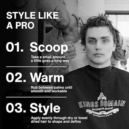 Kings Domain Melbourne Crafting Clay | Strong Hold Hair Paste | Matte Clay for Men | Adds Structure, Texture & Fullness - Thumbnail 5