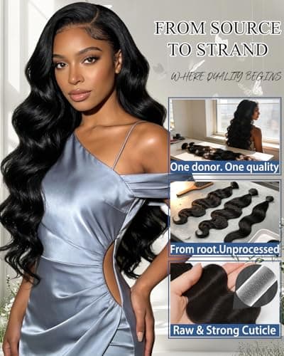 Lucklady 16A Raw Bundles Human Hair Body Wave, 3 Bundles 18 20 22 Inch Body Wave Bundles Human Hair, Triple Lifespan Virgin Remy hair - Thumbnail 5