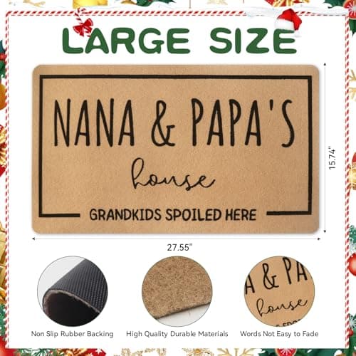 SELORY Fathers Day Doormat Gifts for Grandpa,Nana and Papa Gift,Grandma Gifts,Birthday Gifts for Grandparents,Christmas Gigi Mimi Gifts from Granddaughter Grandson Grankids,Doormats Home Decor - Thumbnail 3