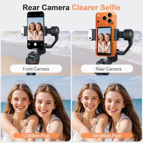 Magnetic Vlog Selfie Monitor Screen for iPhone 17 & Android, 4K Wireless Video Recording with Remote Zoom & Shoot, Content Creator Essentials Back Camera Monitor for vlogging YouTube TikTok - Thumbnail 4