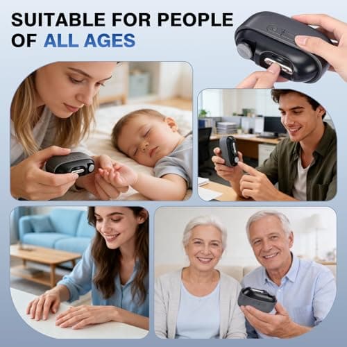Electric Nail Clipper, 3-in-1 Automatic Electric Nail Clipper with 2 Speeds, Magnetic Cover, Polishing, with LED Light and Nail Scraps Storage, for Kids, Adult, Seniors to Home & Travel Use - Thumbnail 5