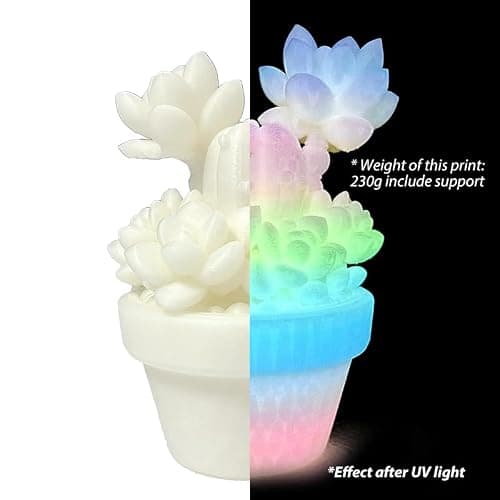 Glow in the Dark Gradient Rainbow 1.75mm PLA Filament, Luminous Rainbow Vibrant Bright 3D Printer Filament, 1kg (2.2lbs) Spool 3D Printing PLA Filament Rod - Thumbnail 2