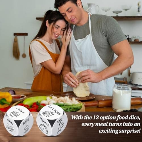 Aursy Mother s Day Gifts for Women, 2PCS Date Night Food Dice, Gifts for Men Father Day, Birthday Gifts for Him Kids Women Adults Mens Gifts, Couple Wedding - Thumbnail 5