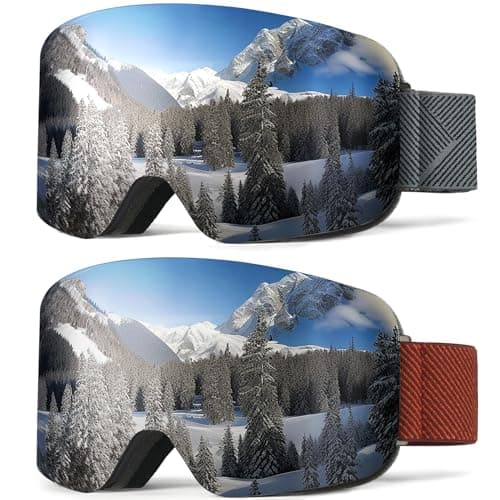 NSSIW Ski Goggles for Men Women Youth, OTG Snowboard Goggles/Snow Goggles with UV Protection and Anti Fog Over Glasses