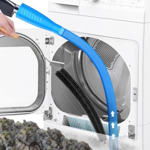 Sealegend 2 Pieces Dryer Vent Cleaner Kit and Flexible Dryer Lint Brush Vacuum Hose Attachment Power Lint Remover Refrigerator Coil Brush - Image 1