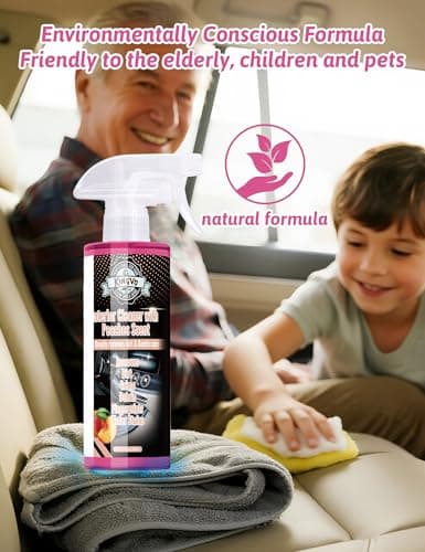 Kingvo Car Interior Cleaner, Interior Cleaner Carpet Dashboard Vinyl Sofa Leather Shiny Car Stuff Detailing Kit Cleaning Supplies,Peach Scent - Thumbnail 3
