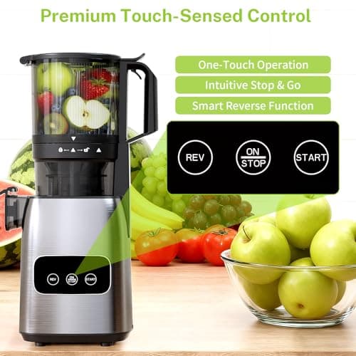 Kndko Cold Press Juicer, Juicer Machines with 5.4" Large Feed Chute for Whole Vegetables & Fruits, Professional Slow Masticating juicer with Large Auger, Self Feeding, High Juice Yield, Easy to Clean - Thumbnail 5
