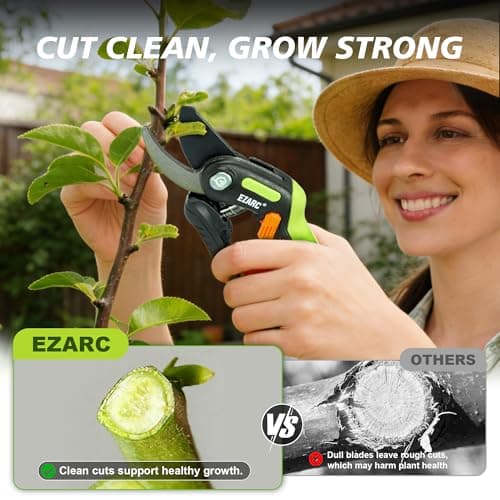 EZARC Garden Pruning Shears, Bypass Hand Pruner 1 Inch Cut Capacity, Garden Clippers Hand Tools for Cutting Flowers, Trimming Plants, Picking Fruits, 1 Pack - Thumbnail 6