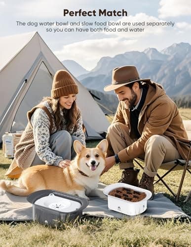 Dog Water Bowl,No Spill Water Bowl for Dogs Reduce Refill & 2-6 Cups Slow Feeder Dog Bowls 2Pieces,Anti Splash No Mess Dispenserl,Anti-Choking Puzzle Food Bowls(with Suction Cup Foot Pad) - Thumbnail 5