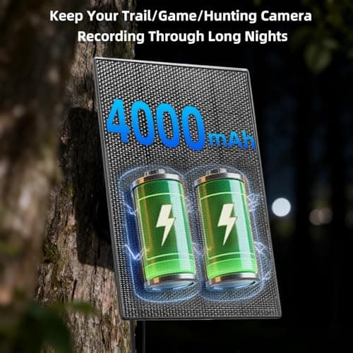 LIYVZ 3W Trail Camera Solar Panel with Built-in Battery 4000mAh, USB-C 5V & DC 6V Stable Output, 10 ft Cable & 360° Adjustable Bracket, IP65 Weatherproof, Compatible with Trail/Game Cameras - Thumbnail 6