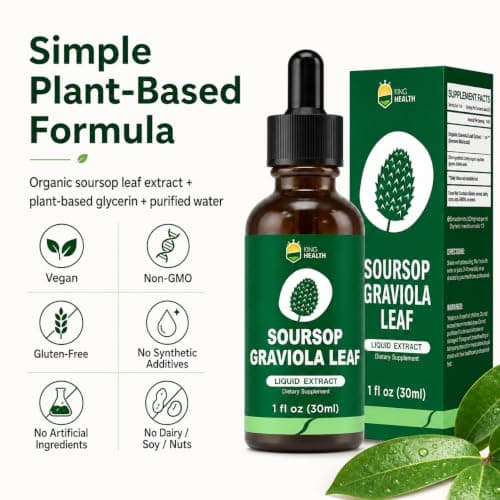 KingHealth Soursop Bitters Liquid, Organic Soursop Leaves Extract, 1 Fl Oz - Thumbnail 5
