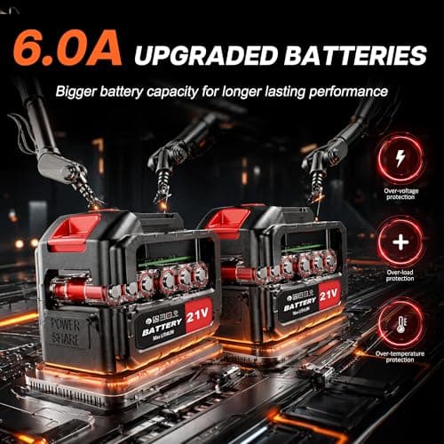 2026 New 16“ Cordless Chainsaw: Brushless Electric Saws with 2×3.0Ah Batteries & Charger, Tool-Free Chain Tension, Auto Oiling, for Tree Trimming, Wood Cutting, Yard Work - Thumbnail 3