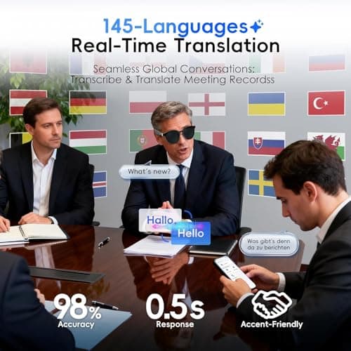 GetD 2026 New AI Glasses for Men & Women, Smart Sunglasses Powered by ChatGPT with 145-Language Translation, Bluetooth 5.4 Glasses, 11H Music/9H Call, UV400 & Polarized Lenses for Travel & Daily Use - Thumbnail 3