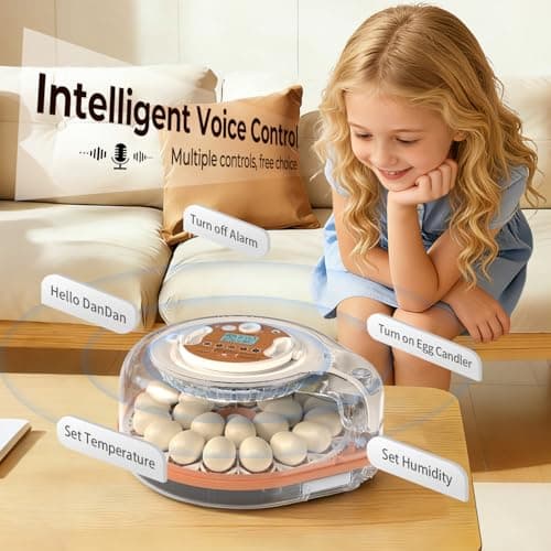 Incubators for Hatching Eggs, Smart Voice Control, 26 Eggs Incubator with Automatic Egg Turning and Humidity Control, LED Egg Candler, Incubation Days Display, for Chicken, Duck, Goose, Bird Eggs - Thumbnail 2