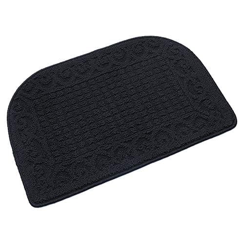 COSY HOMEER 27X18 Inch Anti Fatigue Kitchen Rug Mats are Made of 100% Polypropylene Half Round Rug Cushion Specialized in Anti Slippery and Machine Washable (Black 1 pc) … - Image 1