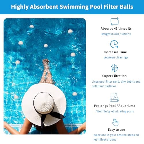Hsyydzi 3.1 lbs Pool Filter Balls for Sand Filter Pump for Above Ground Pool, Eco-Friendly Reusable Fiber Filter Media Ball for Swimming Pool Sand Filters (Equals 100 lbs Pool Filter Sand) - Thumbnail 2
