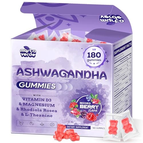 3000mg Ashwagandha Gummies for Women & Men, 180 Count | Extra Strength Ashwagandha Supplement for Stress, Relaxation & Immune Support | Magnesium, Rhodiola, L-Theanine, D3 | Sugar Free Mixed Berry - Image 1