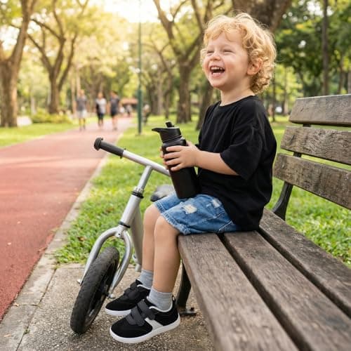 STQ KIDS Toddler Wide Toe Box Barefoot Shoes Boys Sneakers Zero Drop Non-Slip Kid Tennis Running Shoes Comfort First Walking Shoe Outdoor Activities School Black White Toddler Size 10 - Thumbnail 3