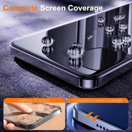 jpyyw 4 Pack for iPhone 14 Pro Max Screen Protector, Military-Grade Shatterproof, 9H Hardness, Tempered Glass with Install Frame - Thumbnail 3