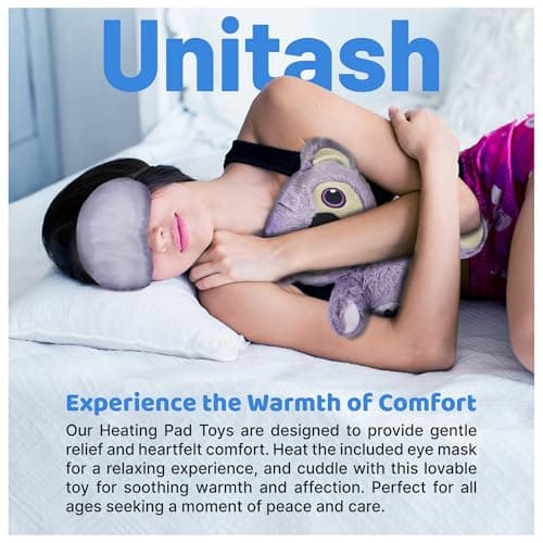 Microwavable Heating Pad for Period Cramps + Eye mask Heating pad–Machine Washable Cover-Cute Stuffed Animal Heating Pad, Portable Menstrual Microwave Heating Pad-Lavender Scent (Koala+Eye mask) - Thumbnail 6