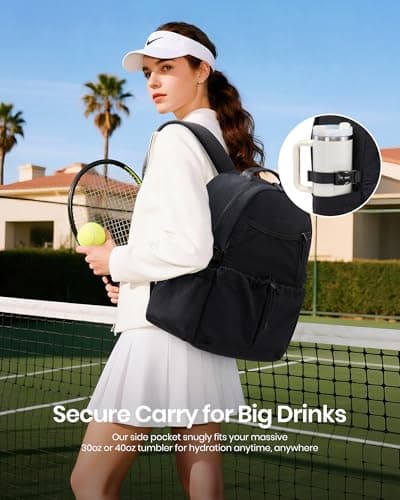 LOVEVOOK Tennis Bag for Women & Men, Fits 27" Rackets, Tennis Backpack with Ventilated Shoe Compartment & Wet Pocket, Ideal for Pickleball, Padel - Thumbnail 2