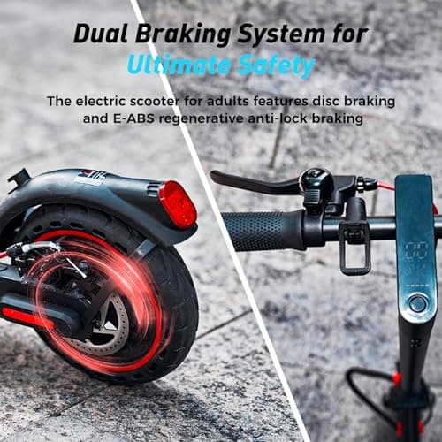 Electric Scooter for Big Kid, Escooter with 350W Motor, 3 Speed & 21-Mile Range, 8.5" Pneumatic Tires & Drum Brakes, Foldable Commuting Electric Scooter for Adults - Thumbnail 6
