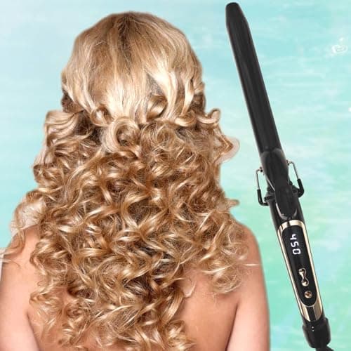 abp 1 Inch Curling Iron Extra Long Barrel with Ceramic Coating for Long/Medium Hair,LED Display Instant Heat up to 450°F with clamp,Hair Waving Style Tool Girls & Women - Thumbnail 6