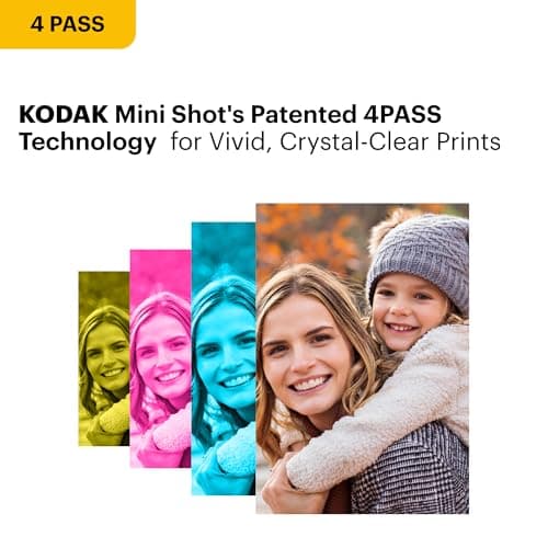 KODAK Mini 2 Retro 2x3 Portable Photo Printer, 38 Sheets, Bluetooth Smartphone Printer for iPhone & Android, Instant Color Prints, 4PASS Dye Sublimation, Yellow - Thumbnail 4
