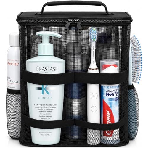 Dorm Room Essentials for Guys Girls Boys, Quick Dry Mesh Shower Caddy Portable, Large Capacity Toiletry Bag with Hanging Hook, Travel Beach Camping Cruise Ship Essentials, Birthday Gifts for Women Man