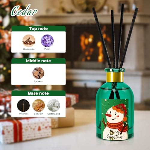 STRN Christmas Reed Diffuser, Fragrance Diffuser Festive Aromas for Home, Reed Diffuser Set with Reed Diffuser Sticks, Long-Lasting Holiday Scents 5.1fl oz (150ml) - 3 Pack - Thumbnail 3