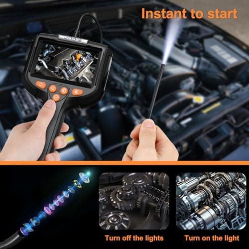 JYTONE Endoscope Camera with Light, 5.5mm Waterproof Borescope with 4.3" HD Screen, 16.5ft Semi-Rigid Cable for Automotive, Plumbing, Pipe Inspection - Thumbnail 6