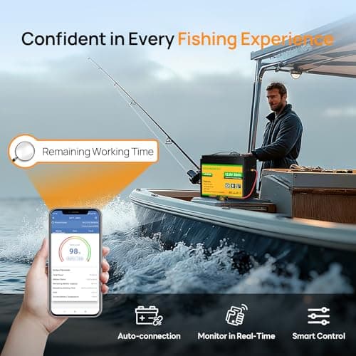 ECO-WORTHY 12V 50Ah LiFePO4 Lithium Battery with XT60 Interface, Bluetooth 5.0, Low Temp Protection, Connects to Power Inverter for Camping, Road Trips,Trolling Motors - Thumbnail 5