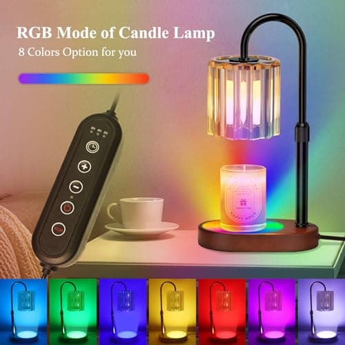 Lukasa Candle Warmer Lamp with Timer, with LED Color Lights, Dimmable, Adjustable Height, House Warming Gifts New Home Decor, Gifts for Women Mom for Birthday Mothers Day Thanksgiving Day Christmas - Thumbnail 3